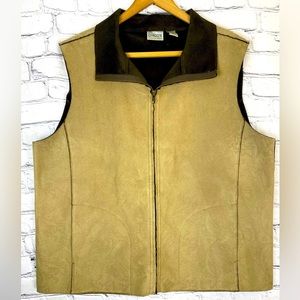 Chicos Tan Suede Paisley Embossed Vest size XL